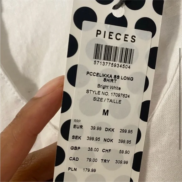 White Cotton Shirt Dress - Picture 3 of 4